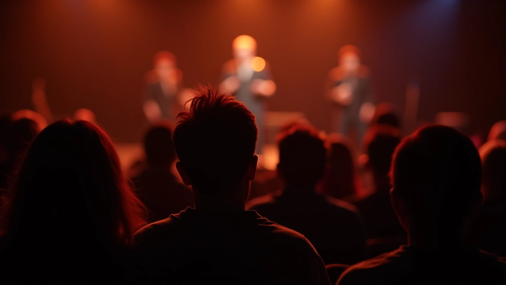 Small gathering of adults enjoying live music performance in intimate cultural venue