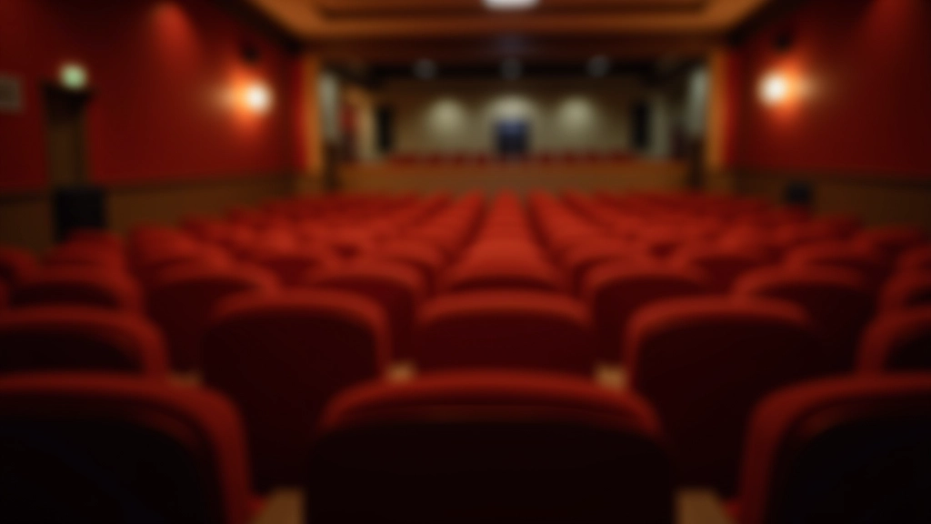 Vibrant Irish cultural venue interior with theater seating and warm lighting